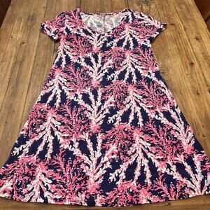 Lilly Pulitzer Size Small Jessica Dress Nauti Navy Under The Sea Coral Coastal